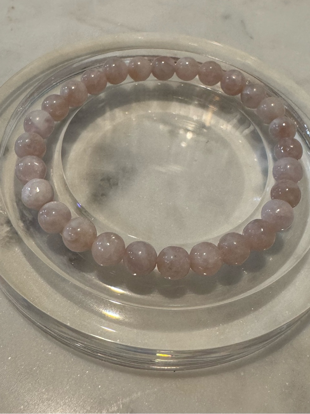 Delicate Pink Muscovite Beaded Stretch Bracelet